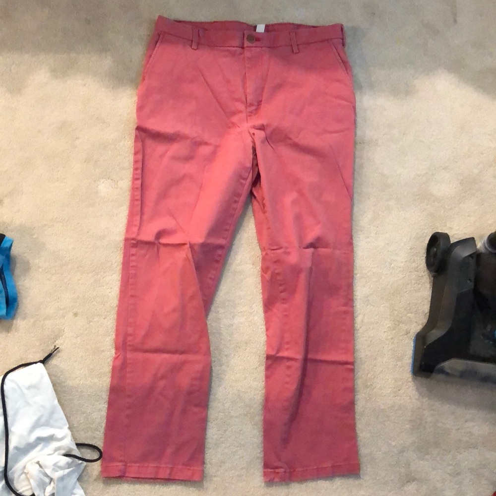 Salmon Colored stretch chino pants Straight leg